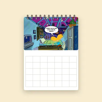 Calendario de pared con espiral y la pieza de Arnold