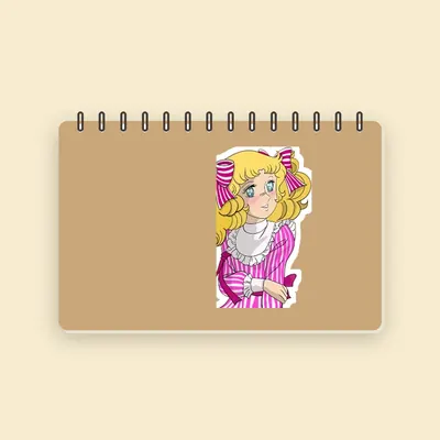 Croquera de tapa kraft con un sticker de Candy