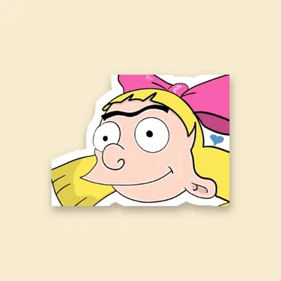 Sticker troquelado de la cara de Helga